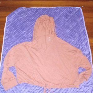 SO Lounge Life Hoodie Medium Orange Cropped Oversized